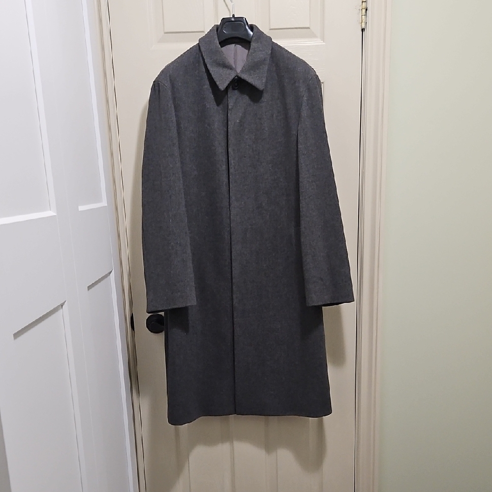 Boss Men  Charcoal Overcoat Virgin Wool Lined